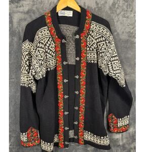 VTG 60s Siril Sweater Shop Norwegian Wool Knitted Cardigan Men’s L/Women’s XL